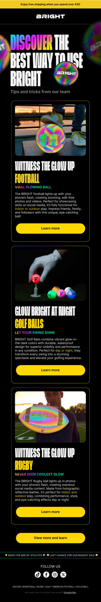 Bright Welcome Email