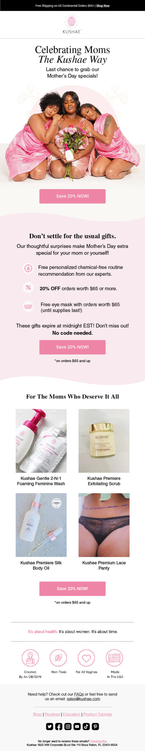 Kushae Mom's Celebration Campaign