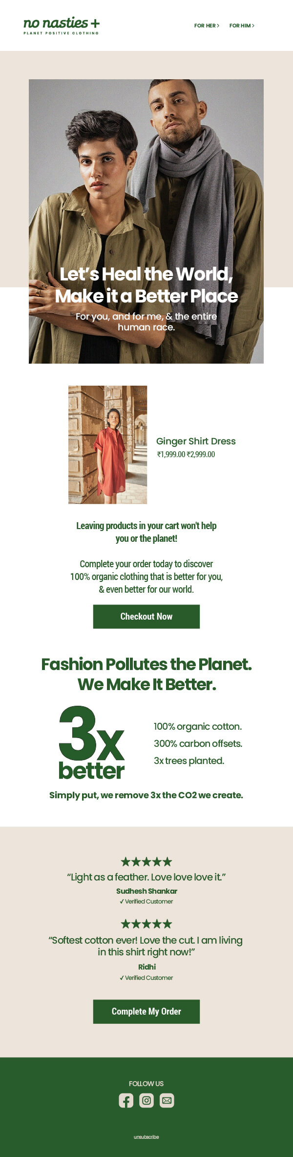 No Nasties welcome email 1