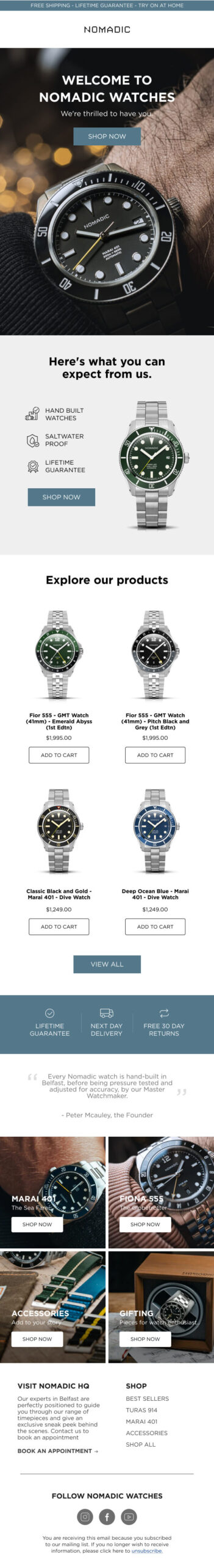 Nomadic Welcome Email